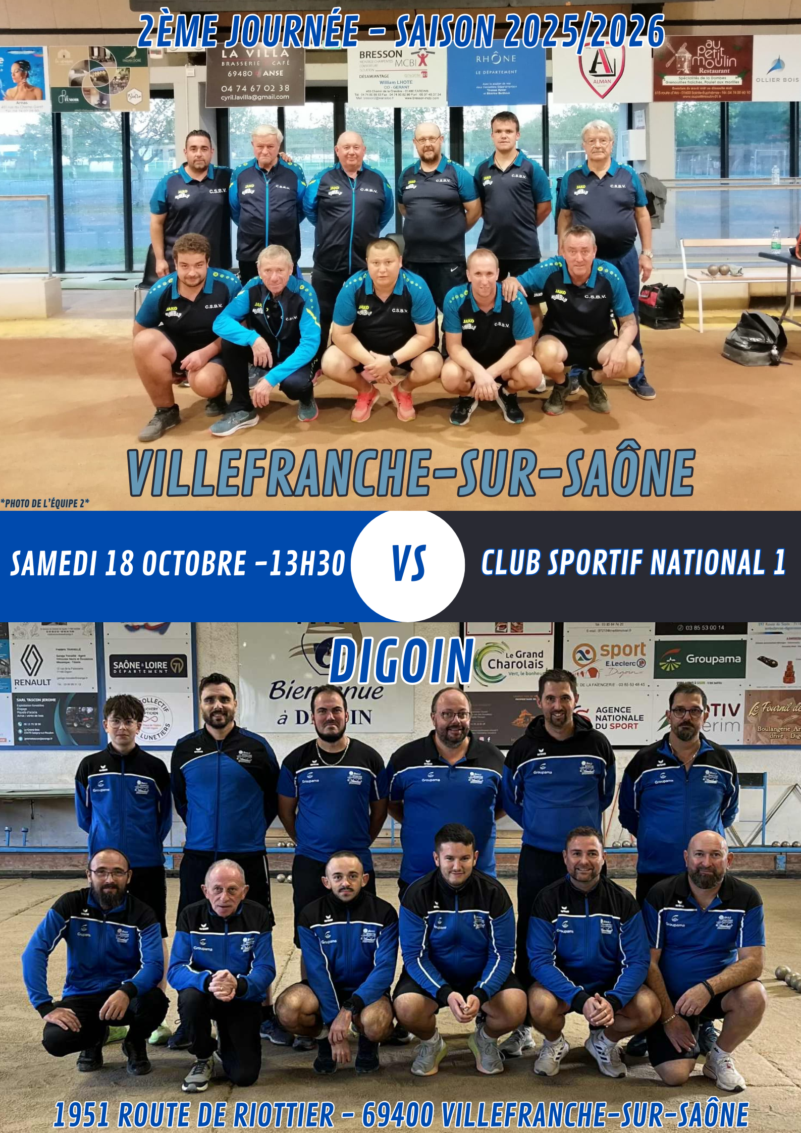 J2 match club Villefranche-Digoin 25-26